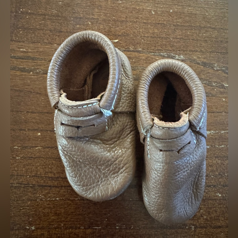 Freshly Picked Tan Baby Moccasin - Size 4